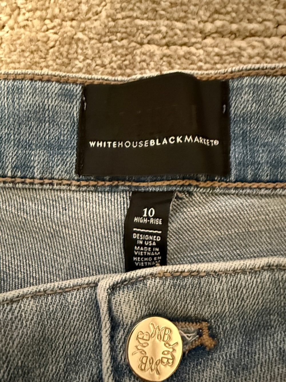 White House Black Market high-rise wide leg jeans Sz 10 - Picture 2 of 5